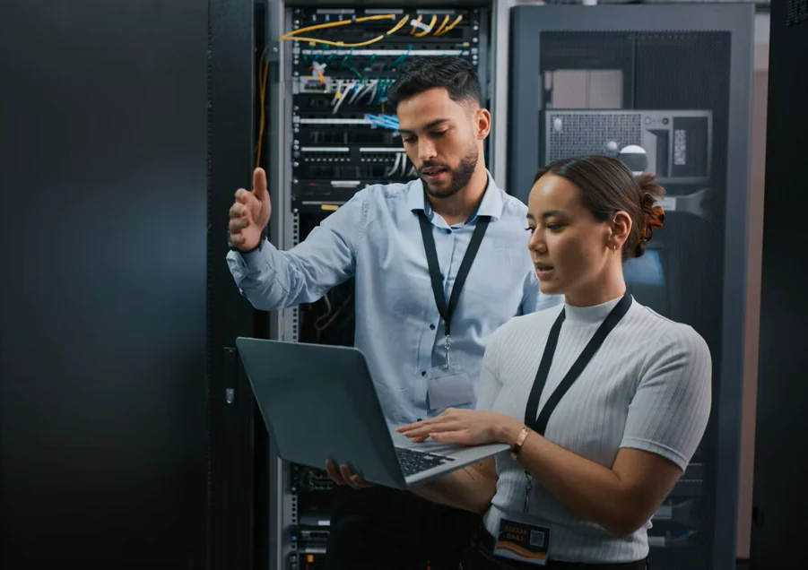 Two colleagues working together
